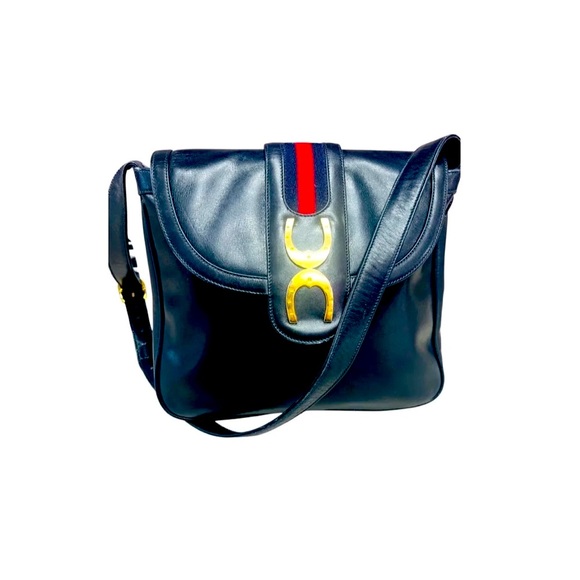 💙Gucci Vintage Blue Leather Shoulder Bag💙 - Picture 1 of 8